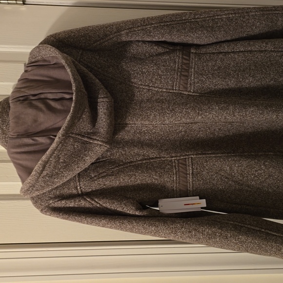 LIZ CLAIBORNE WOMEN'S BEAUTIFUL "TAUPE TWEED" HOODED  WINTER COAT SIZE SMALL - Picture 8 of 16